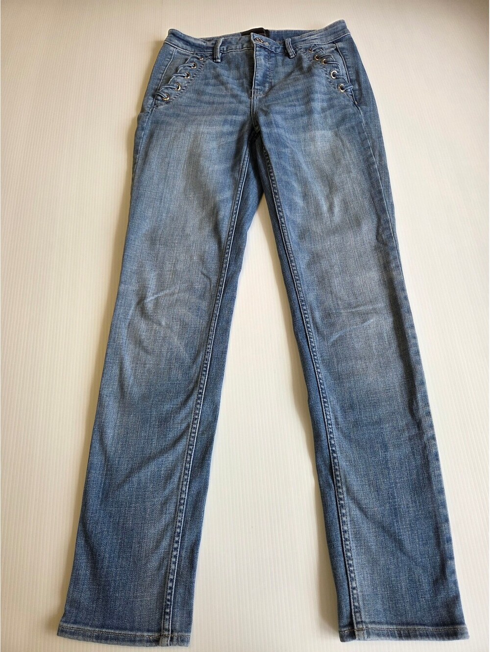 White House Black Market High-Rise Slim Fit Light Wash Blue Jeans Size 2
